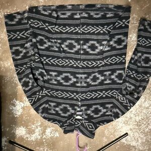 Sonoma Black and Gray Geometric Sweater